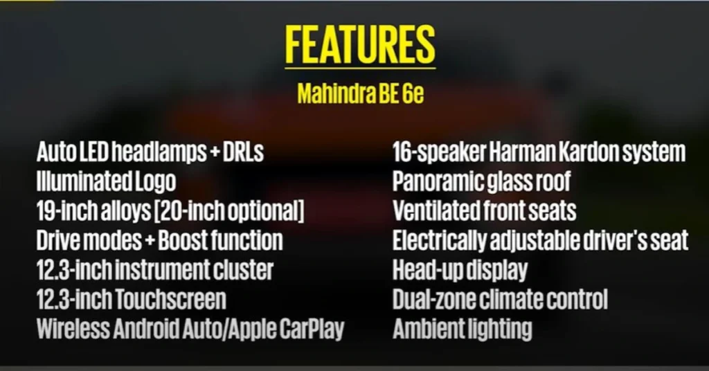 Mahindra BE 6e : Price, Range, Bold Design, Advanced Features, Interior and EV Excellence